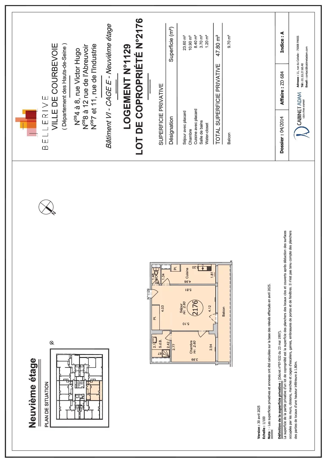 Appartement Courbevoie 47.8 m² 2 pièces Appartement Courbevoie 47.8 m² 85855854 7
