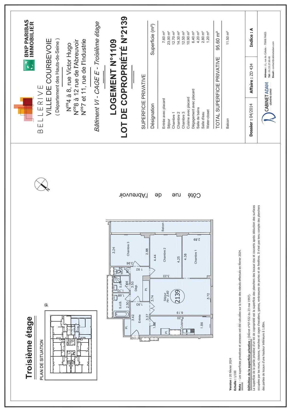 Appartement Courbevoie 95.6 m² 4 pièces Appartement Courbevoie 95.6 m² 85628198 9