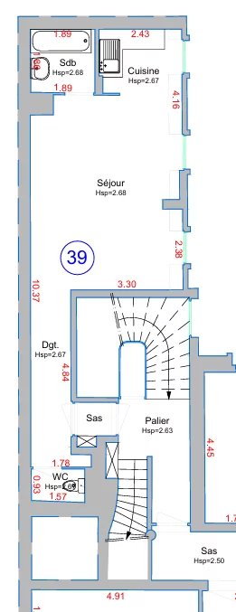 Appartement Paris 8ème 40.2 m² 1 pièce Appartement Paris 8ème 40.2 m² 84086463 10