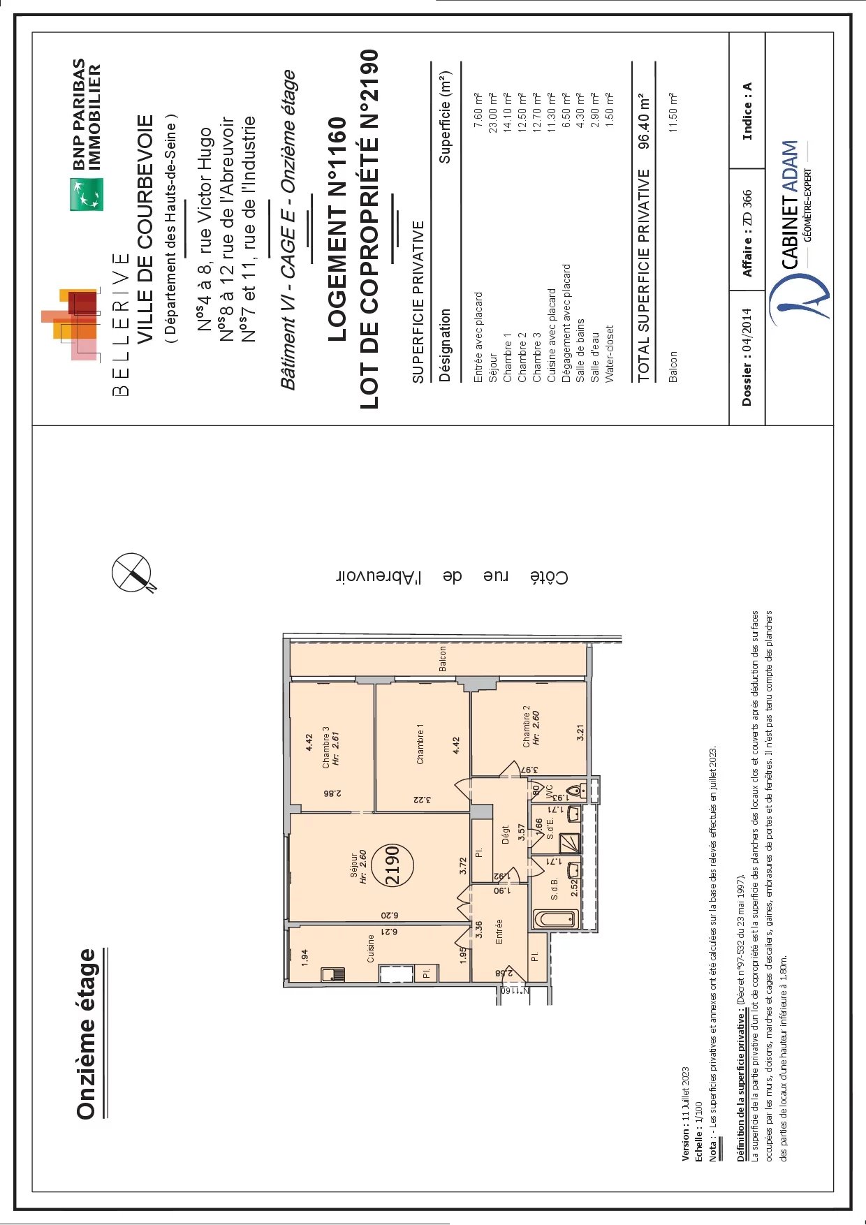Appartement Courbevoie 96.4 m² 4 pièces Appartement Courbevoie 96.4 m² 83052759 10