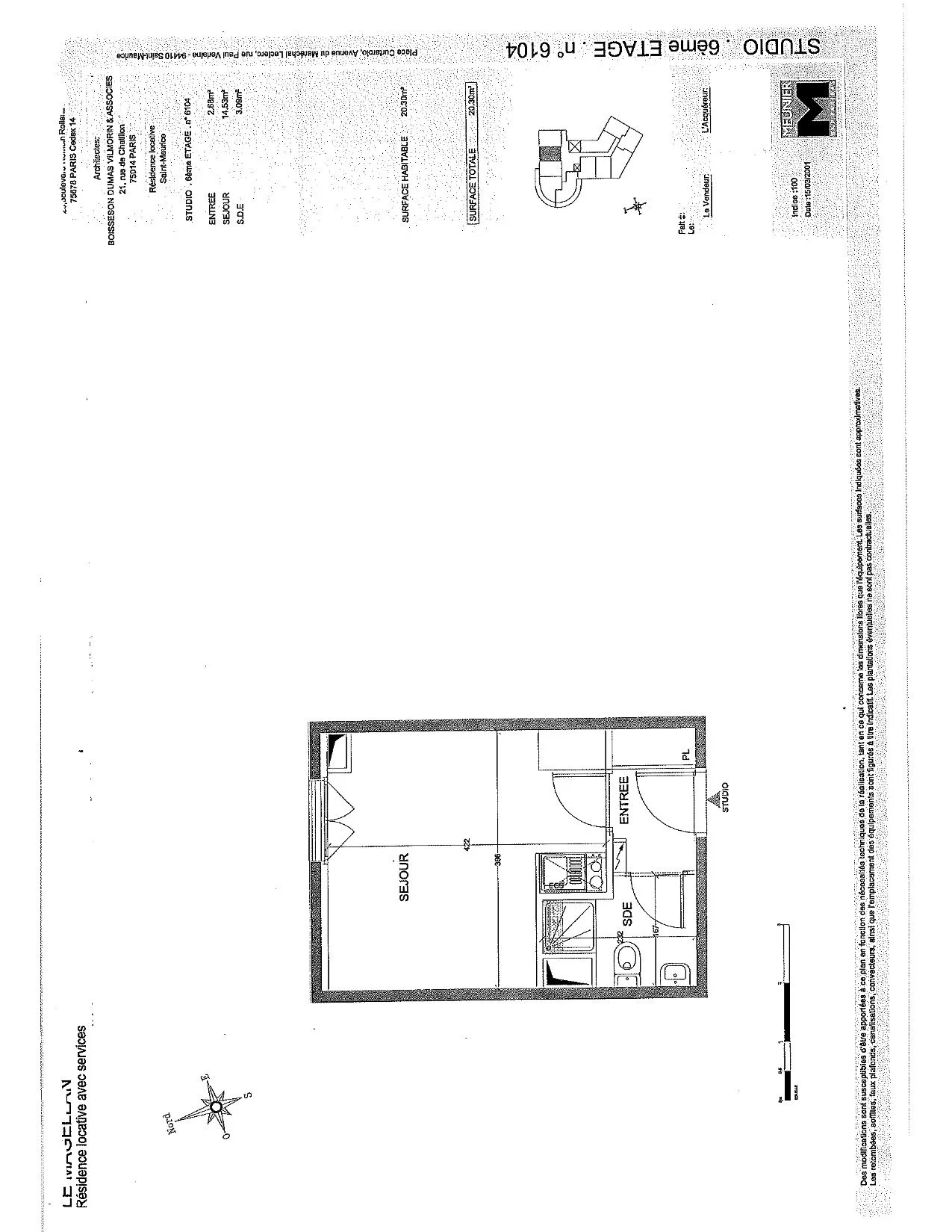Appartement Saint-Maurice 20.3 m² Appartement Saint-Maurice 20.3 m² 86565196 1