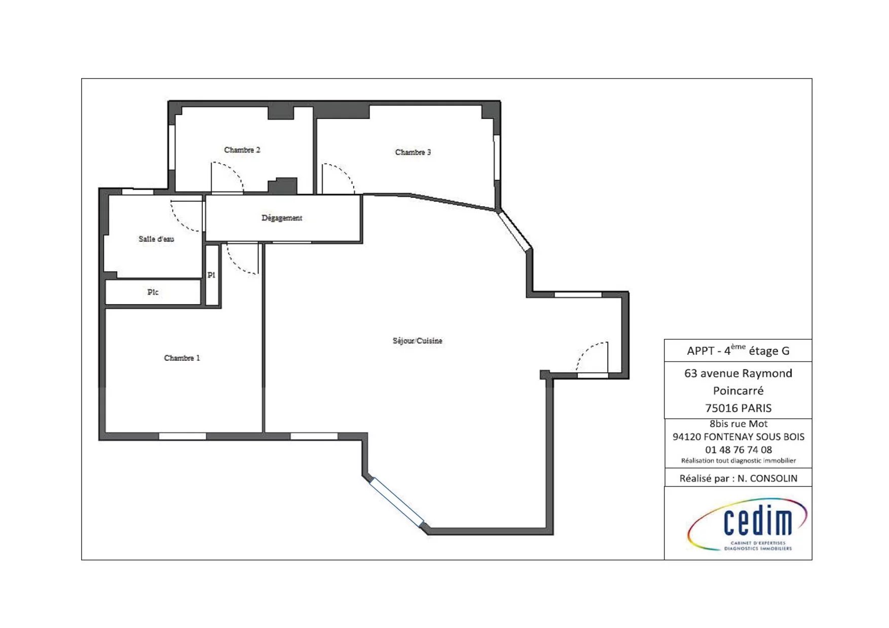 Appartement Paris 16ème 100.36 m² 4 pièces Appartement Paris 16ème 100.36 m² 86088444 14