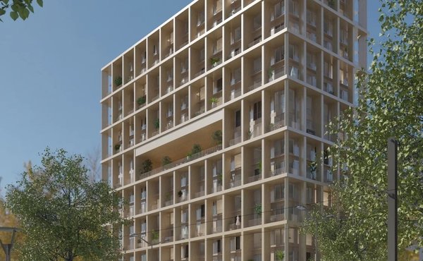 Immeuble The Wood Life, façade