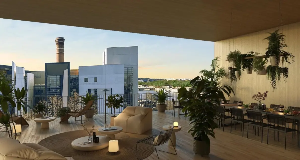 Immeuble The Wood Life, vue terrasse