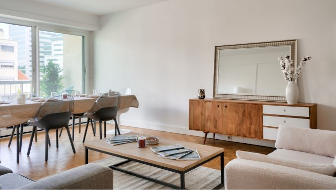 Immeuble Courbevoie Abreuvoir, Salon appartement