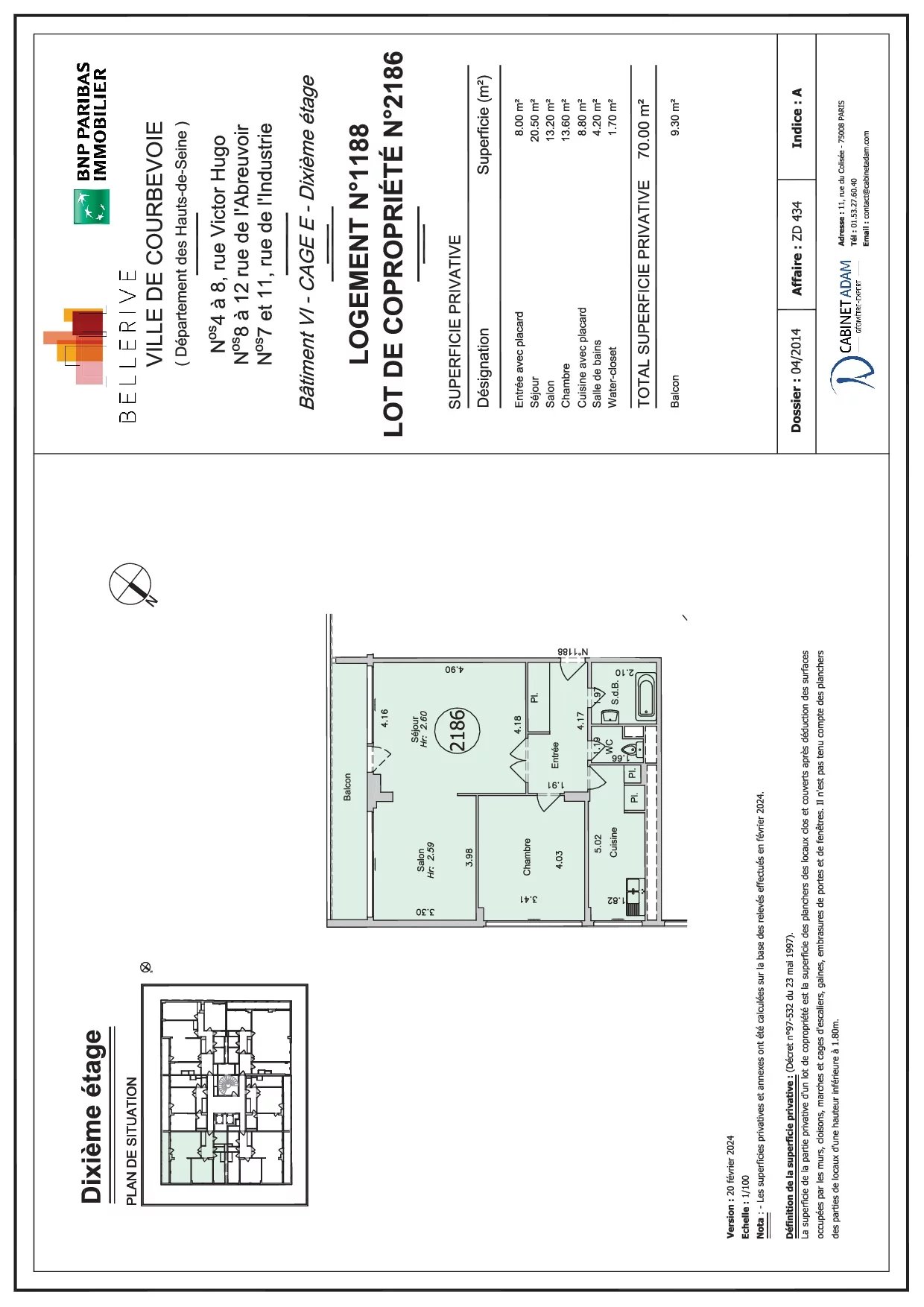 Appartement Courbevoie 70.00 m² 3 pièces Appartement Courbevoie 70.00 m² 86837335 9