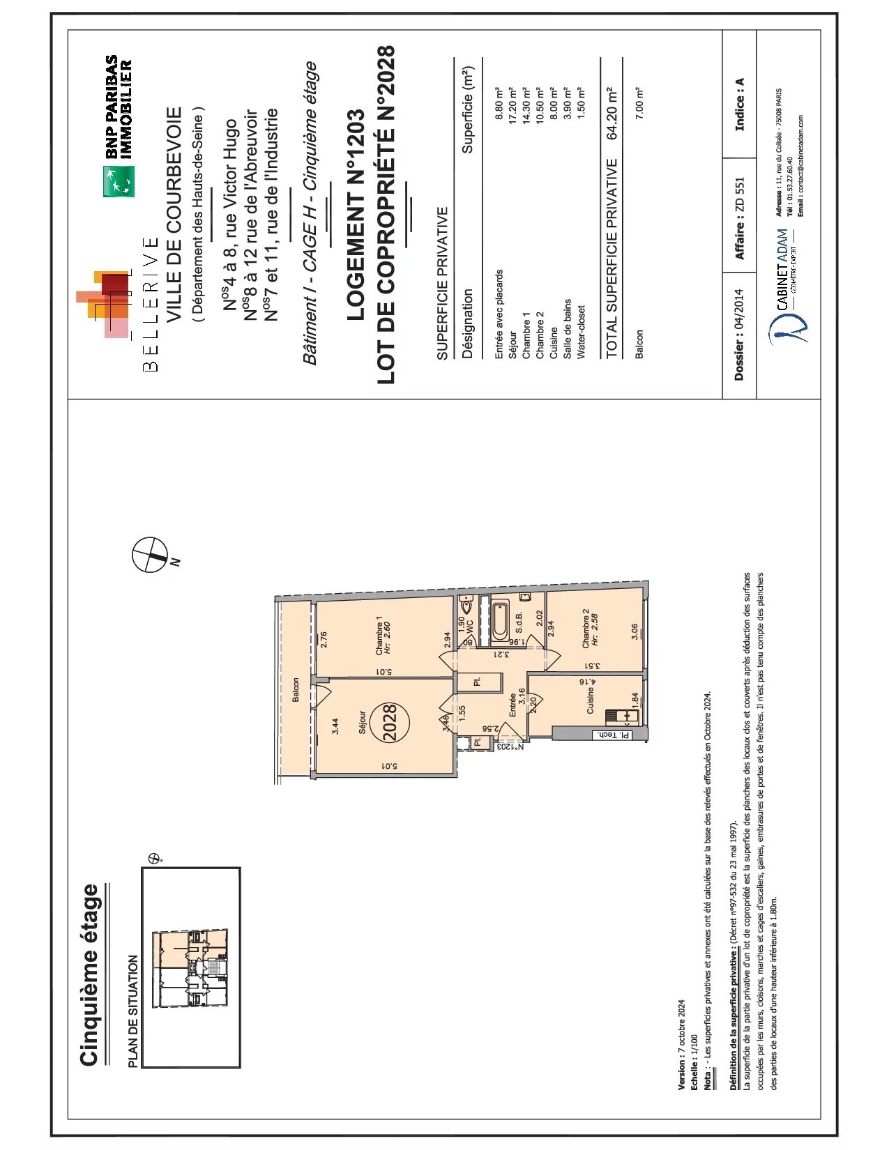 Appartement Courbevoie 64.20 m² 3 pièces Appartement Courbevoie 64.20 m² 87174195 6