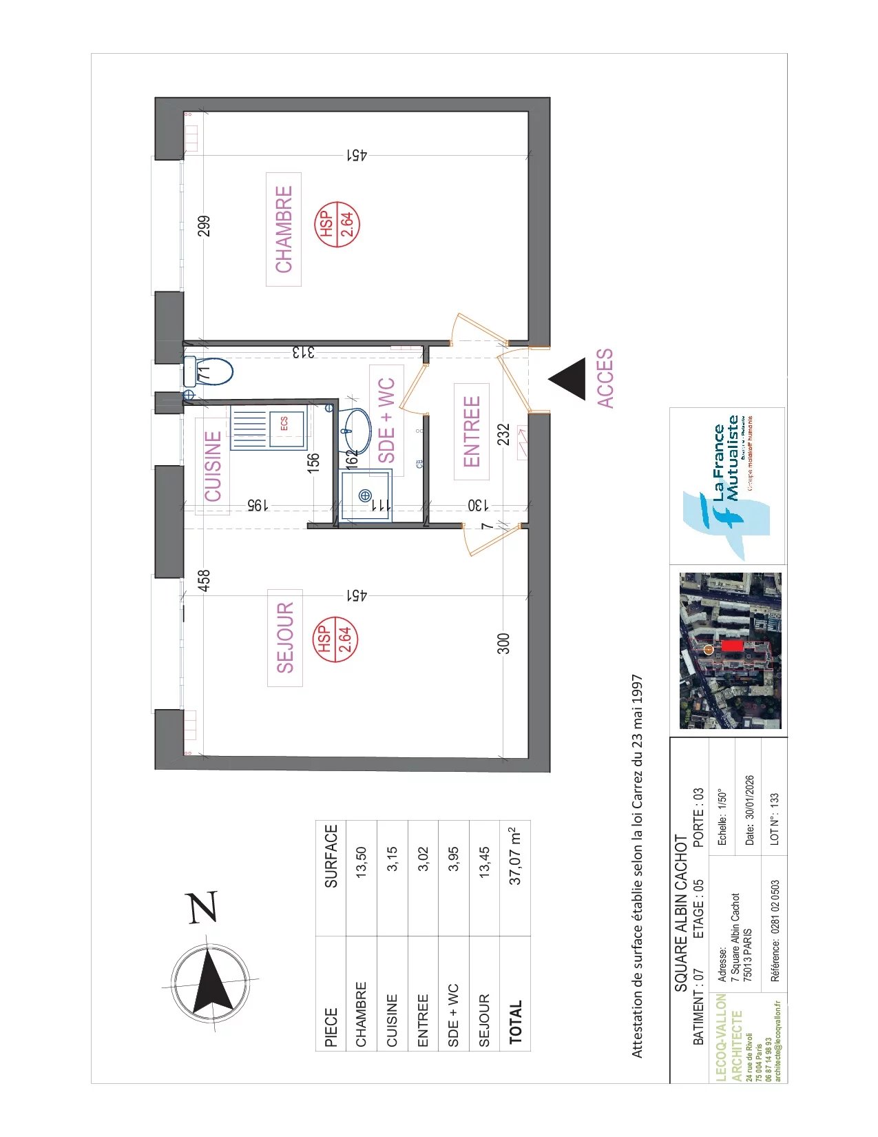 Appartement Paris 13ème 37.07 m² 2 pièces Appartement Paris 13ème 37.07 m² 86792283 8