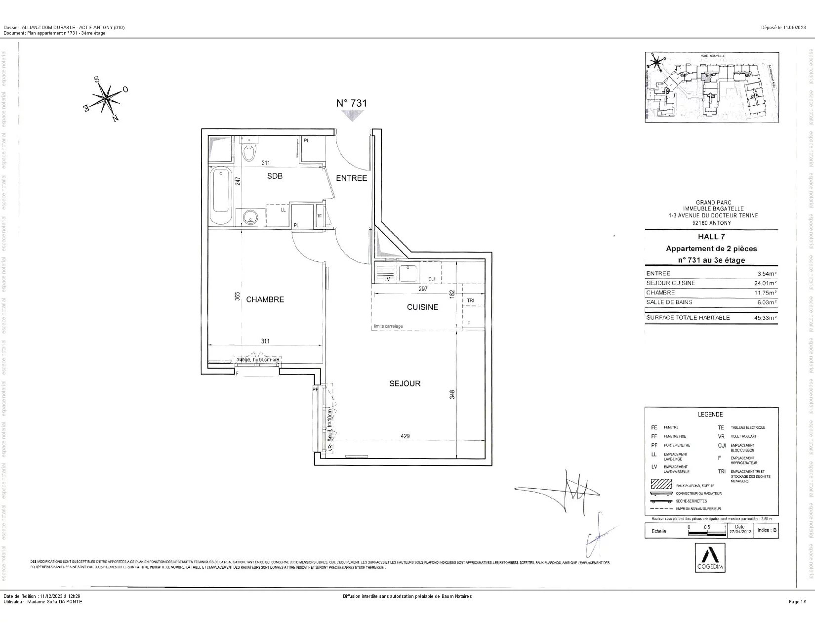 Appartement Antony 45.06 m² 2 pièces Appartement Antony 45.06 m² 86389338 9