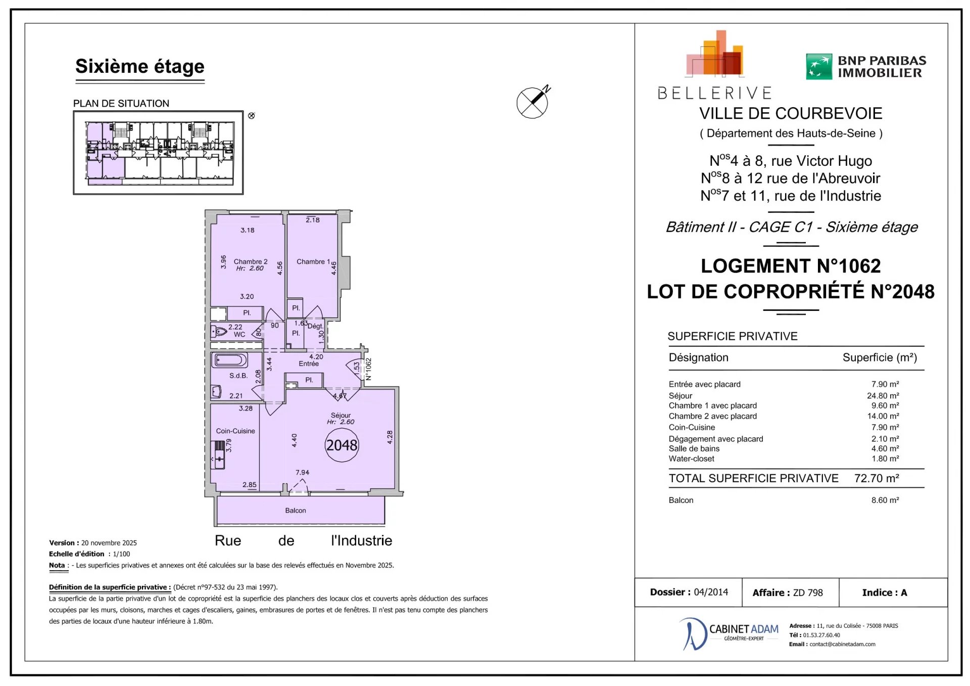 Appartement Courbevoie 72.70 m² 3 pièces Appartement Courbevoie 72.70 m² 86471073 11
