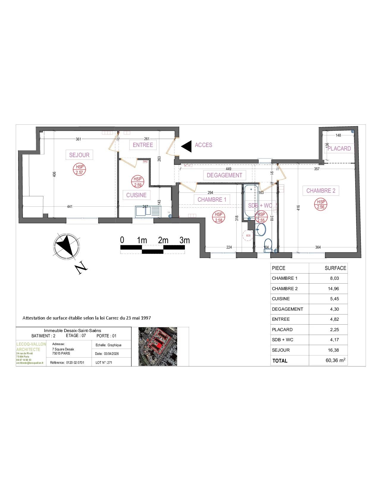 Appartement Paris 15ème 60.36 m² 3 pièces Appartement Paris 15ème 60.36 m² 86924537 4