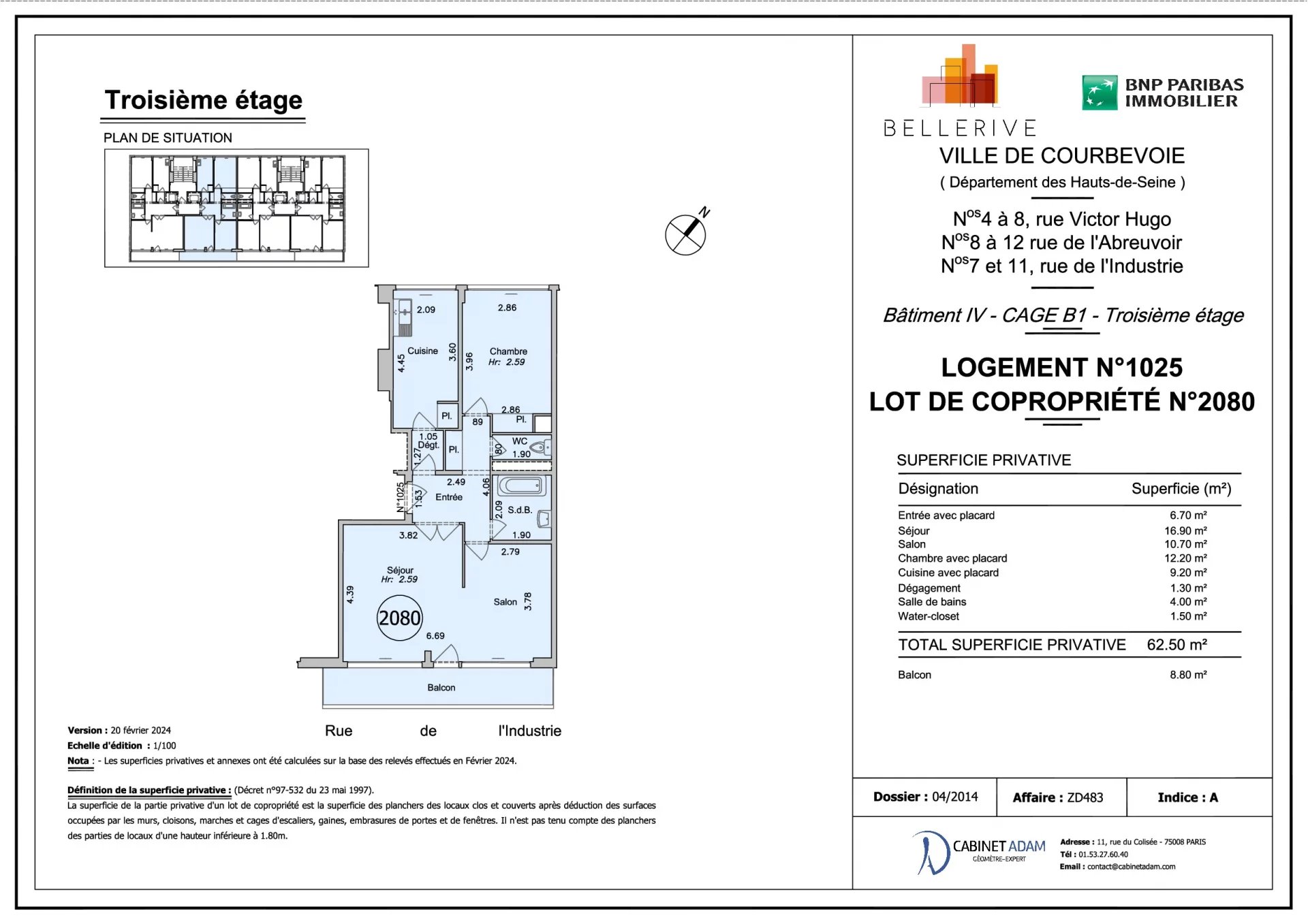 Appartement Courbevoie 62.50 m² 3 pièces Appartement Courbevoie 62.50 m² 86896896 6