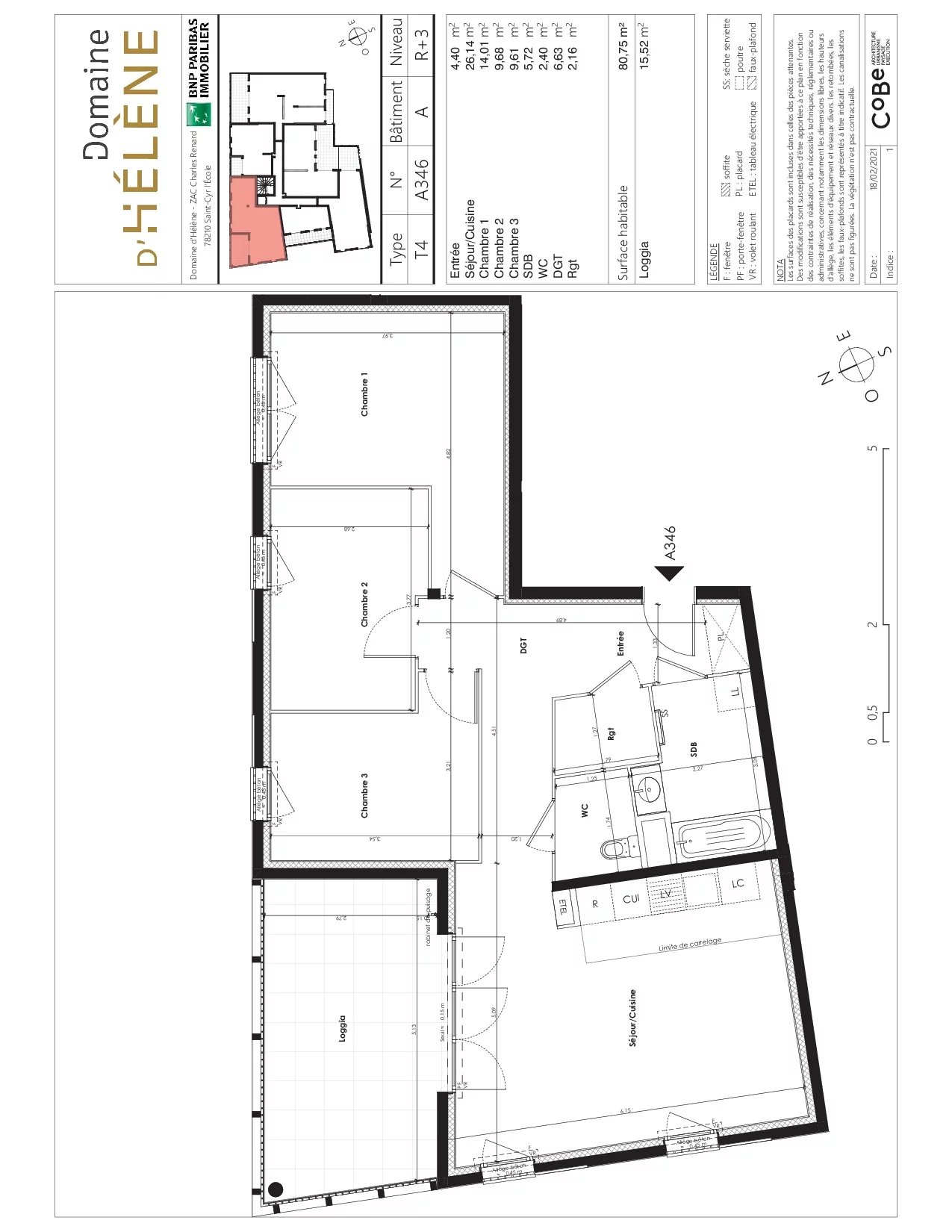 Appartement Saint-Cyr-l'École 80.75 m² 4 pièces Appartement Saint-Cyr-l'École 80.75 m² 86478883 10