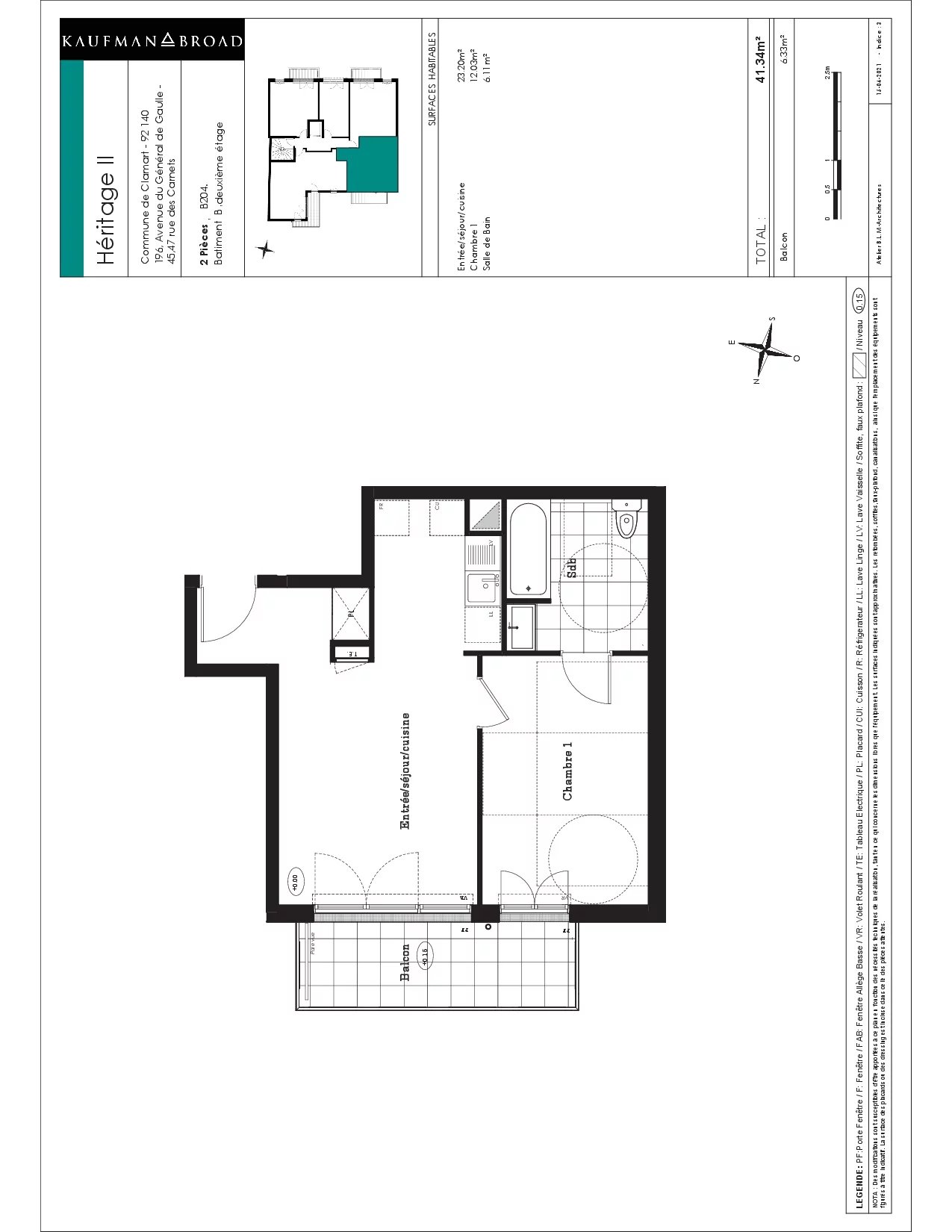 Appartement Clamart 41.34 m² 2 pièces Appartement Clamart 41.34 m² 87015101 10
