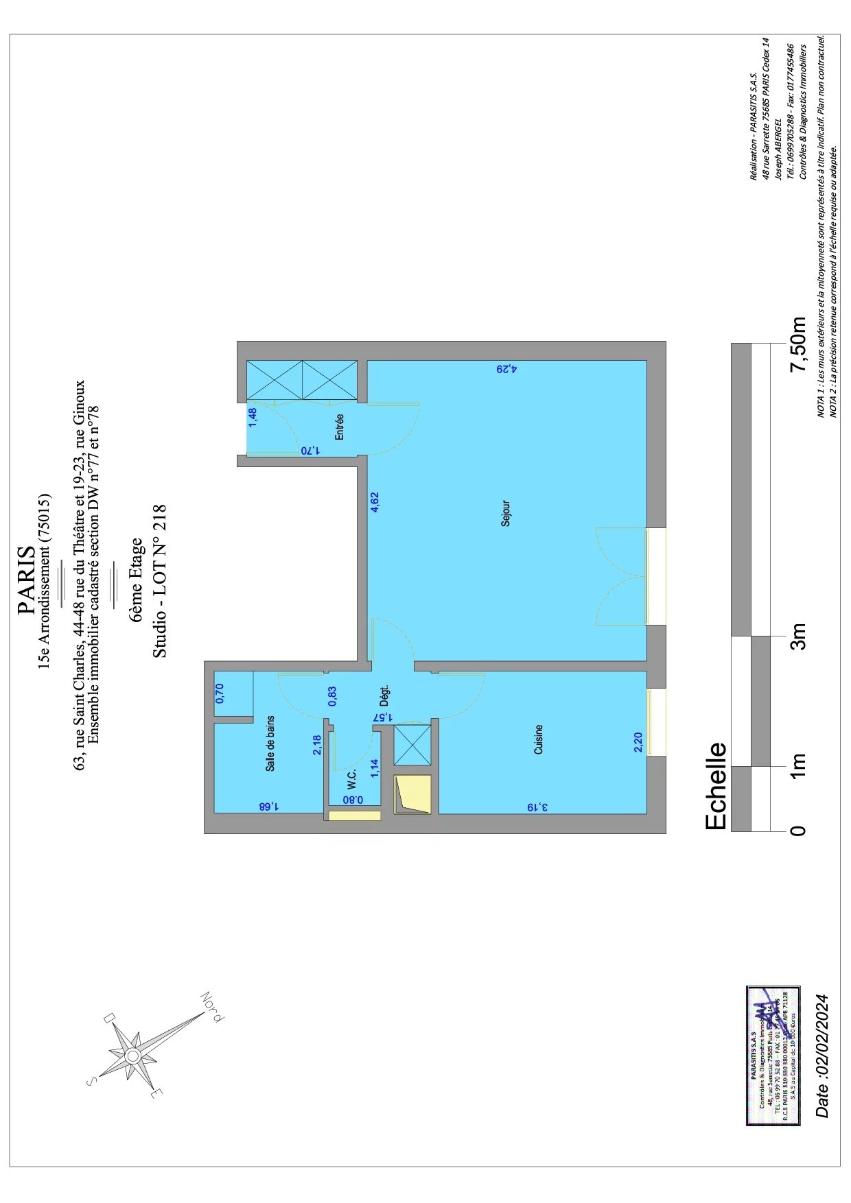 Appartement Paris 15ème 35.99 m² 1 pièce Appartement Paris 15ème 35.99 m² 85827868 5
