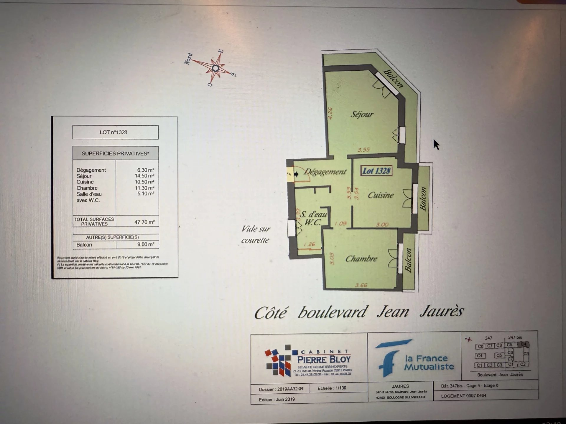 Appartement Boulogne-Billancourt 47.70 m² 2 pièces Appartement Boulogne-Billancourt 47.70 m² 85777505 4