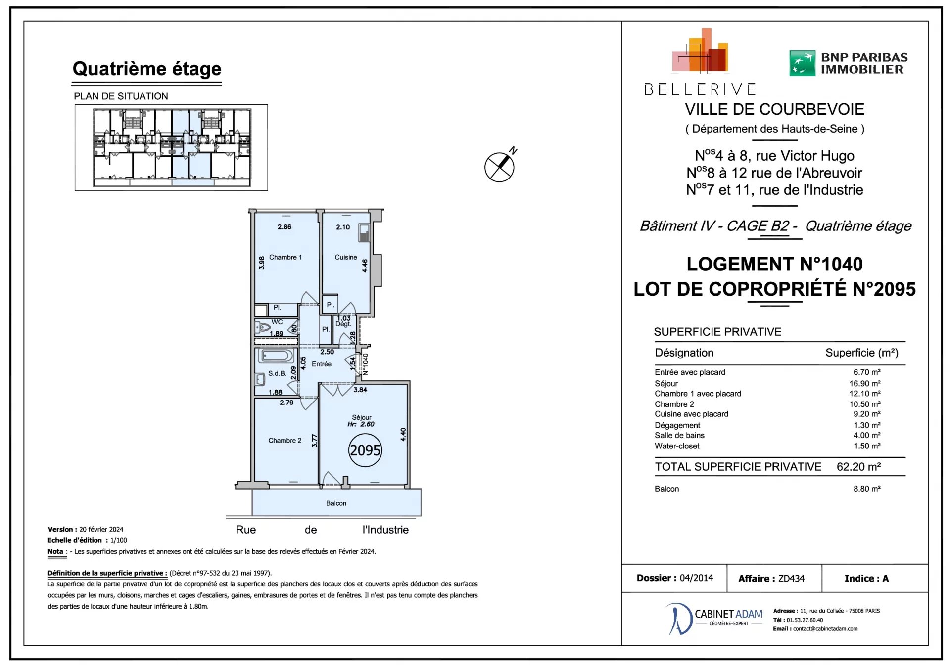 Appartement Courbevoie 62.20 m² 3 pièces Appartement Courbevoie 62.20 m² 86899834 6