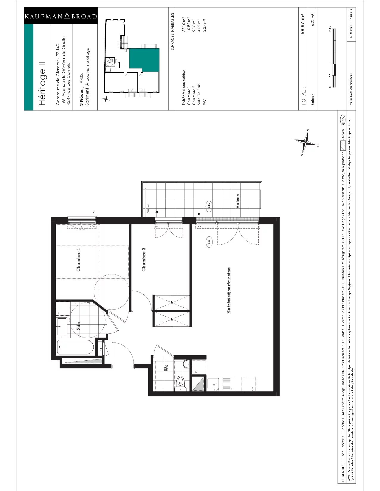 Appartement Clamart 58.97 m² 3 pièces Appartement Clamart 58.97 m² 87014968 10
