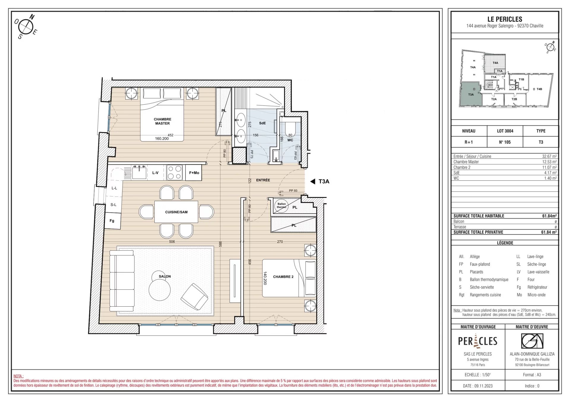 Appartement Chaville 61.84 m² 3 pièces Appartement Chaville 61.84 m² 83335208 9