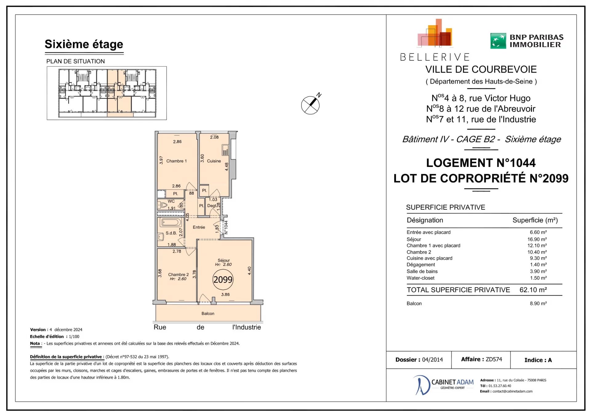 Appartement Courbevoie 62.10 m² 3 pièces Appartement Courbevoie 62.10 m² 84780211 11