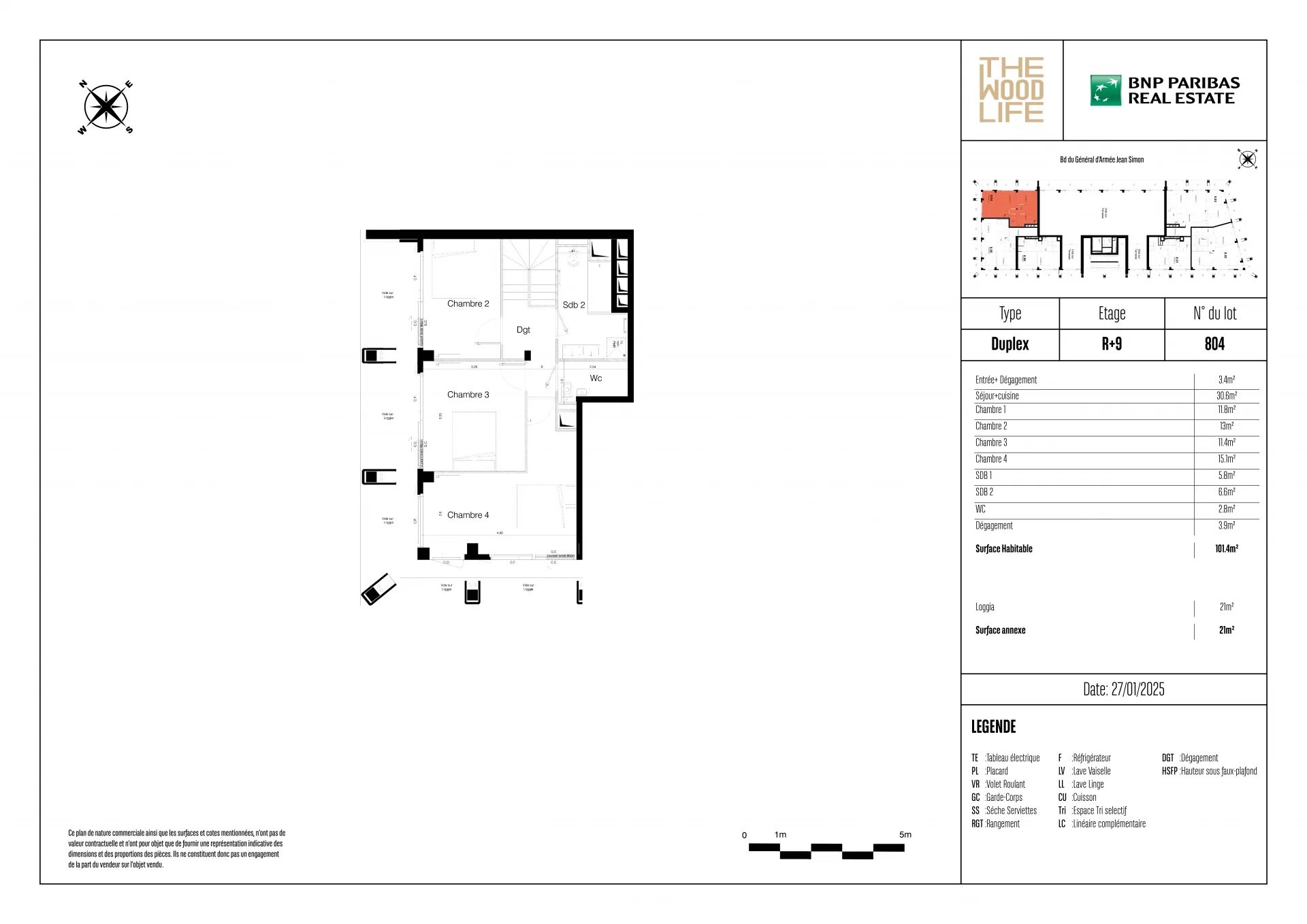 Appartement Paris 13ème 101.40 m² 5 pièces Appartement Paris 13ème 101.40 m² 86384475 5