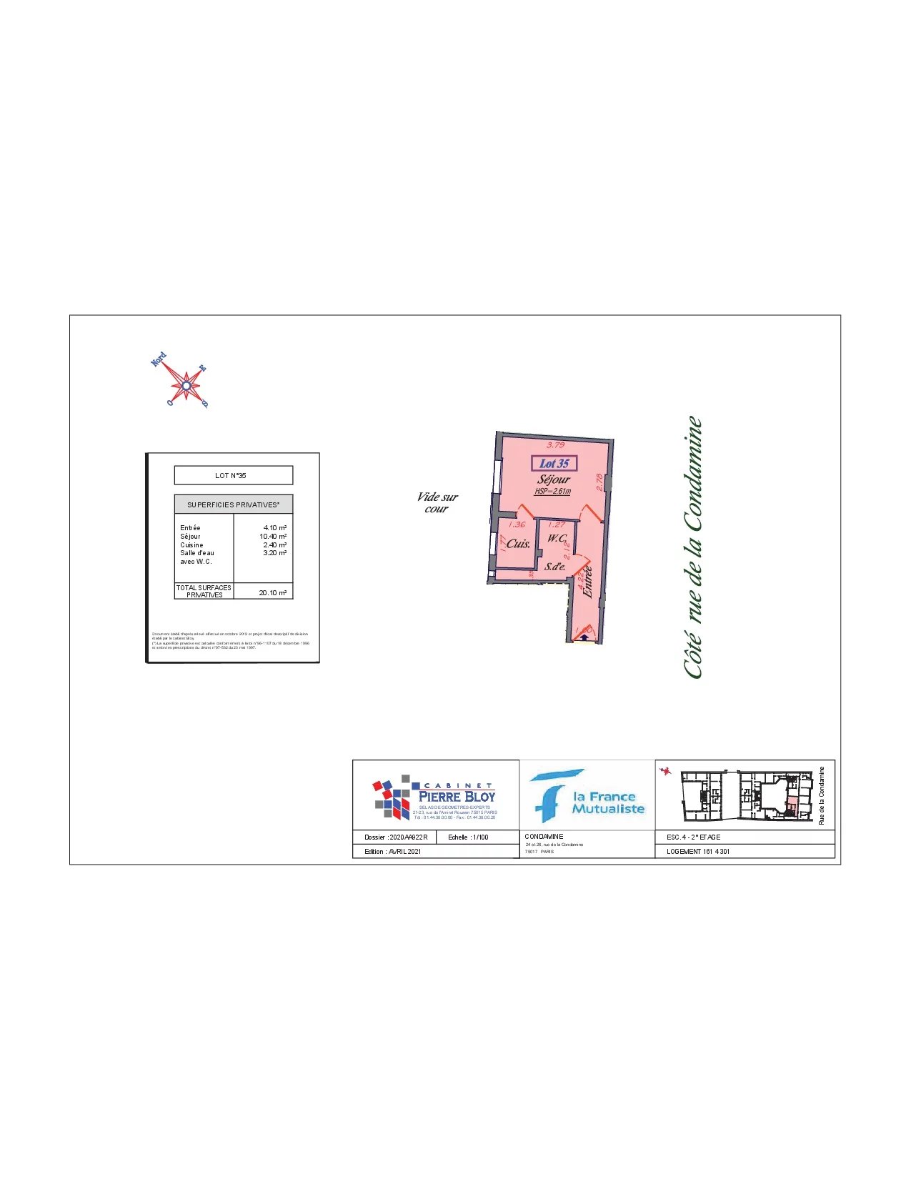 Appartement Paris 17ème 20.10 m² 1 pièce Appartement Paris 17ème 20.10 m² 86826726 7