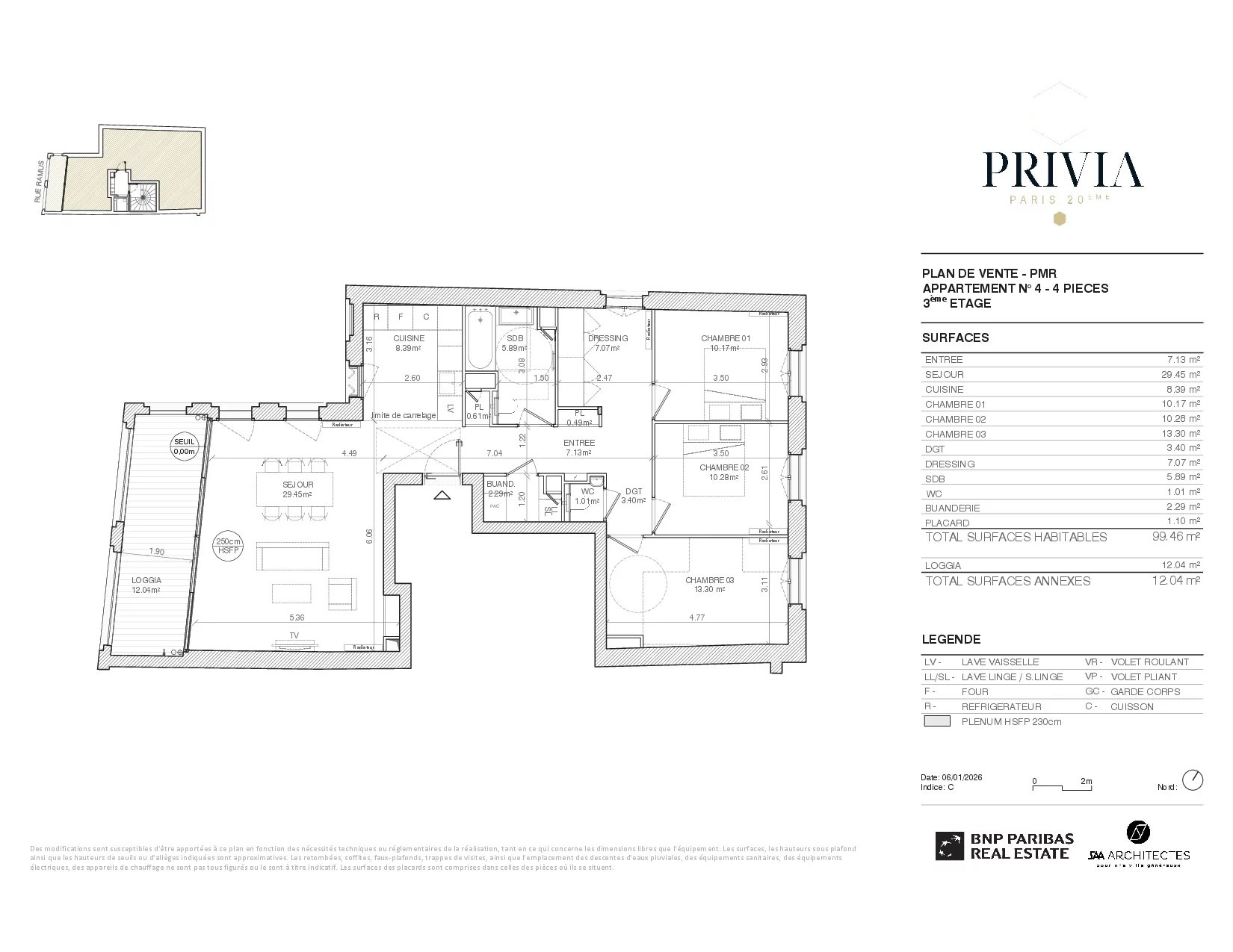 Appartement Paris 20ème 99.46 m² 4 pièces Appartement Paris 20ème 99.46 m² 86640987 5