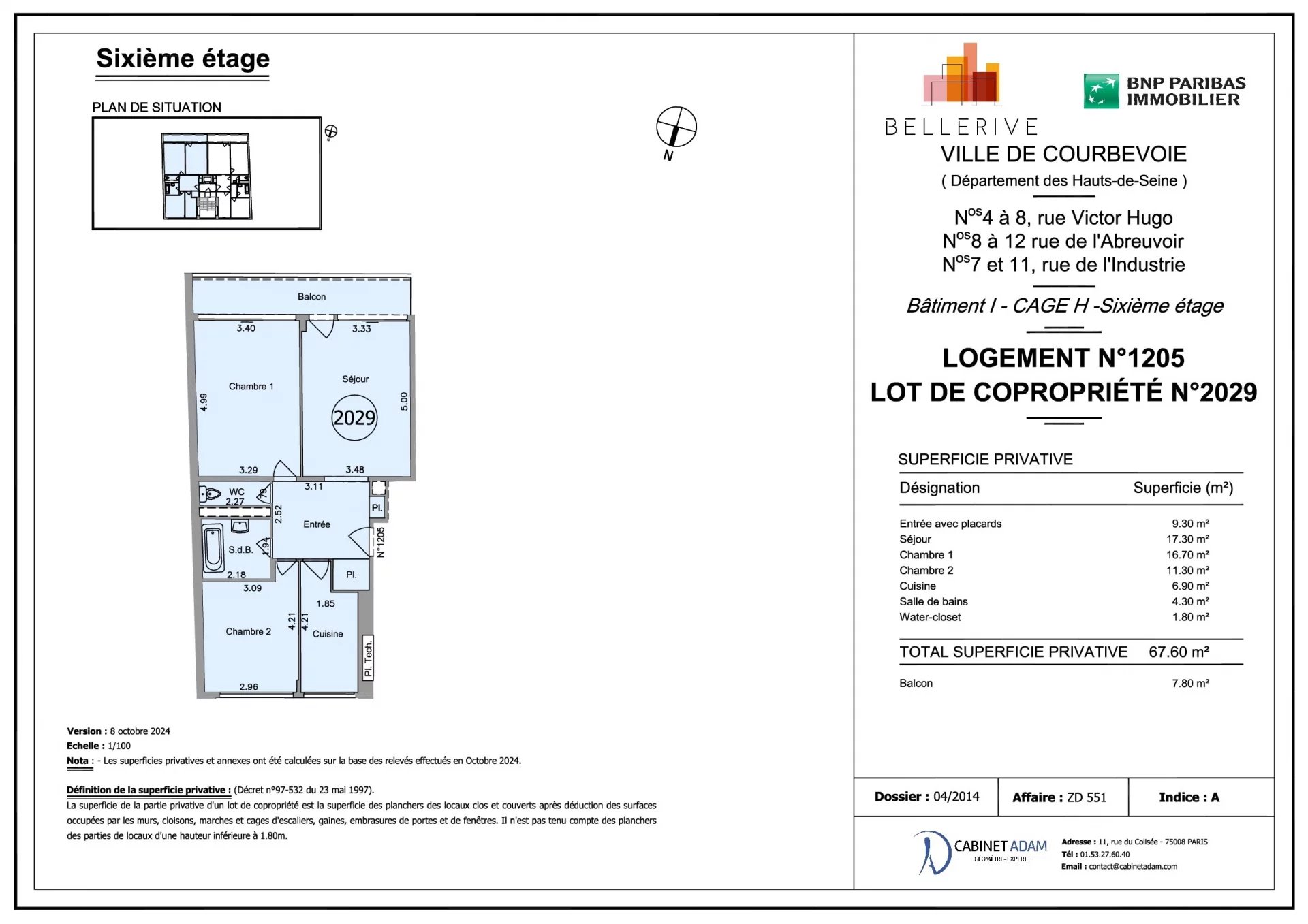 Appartement Courbevoie 64.70 m² 3 pièces Appartement Courbevoie 64.70 m² 85824335 9