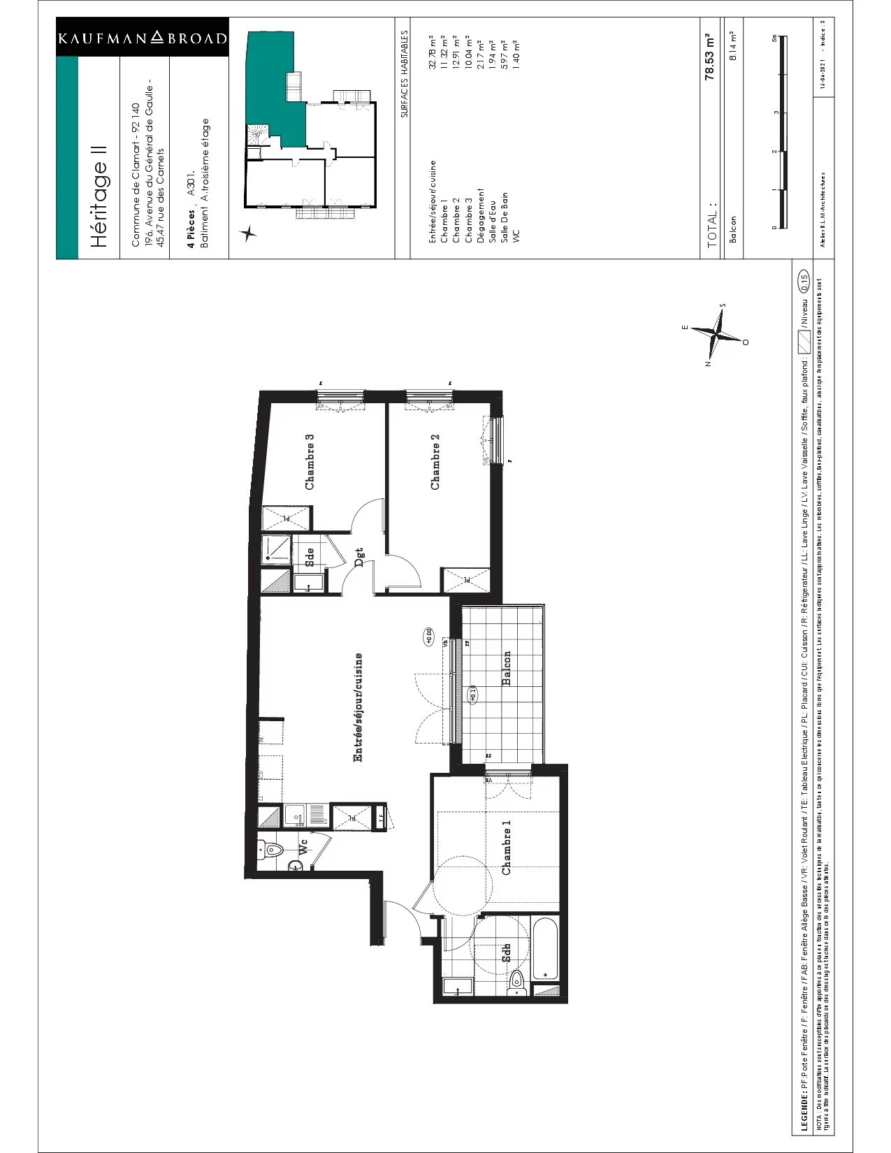 Appartement Clamart 78.53 m² 4 pièces Appartement Clamart 78.53 m² 87014958 10