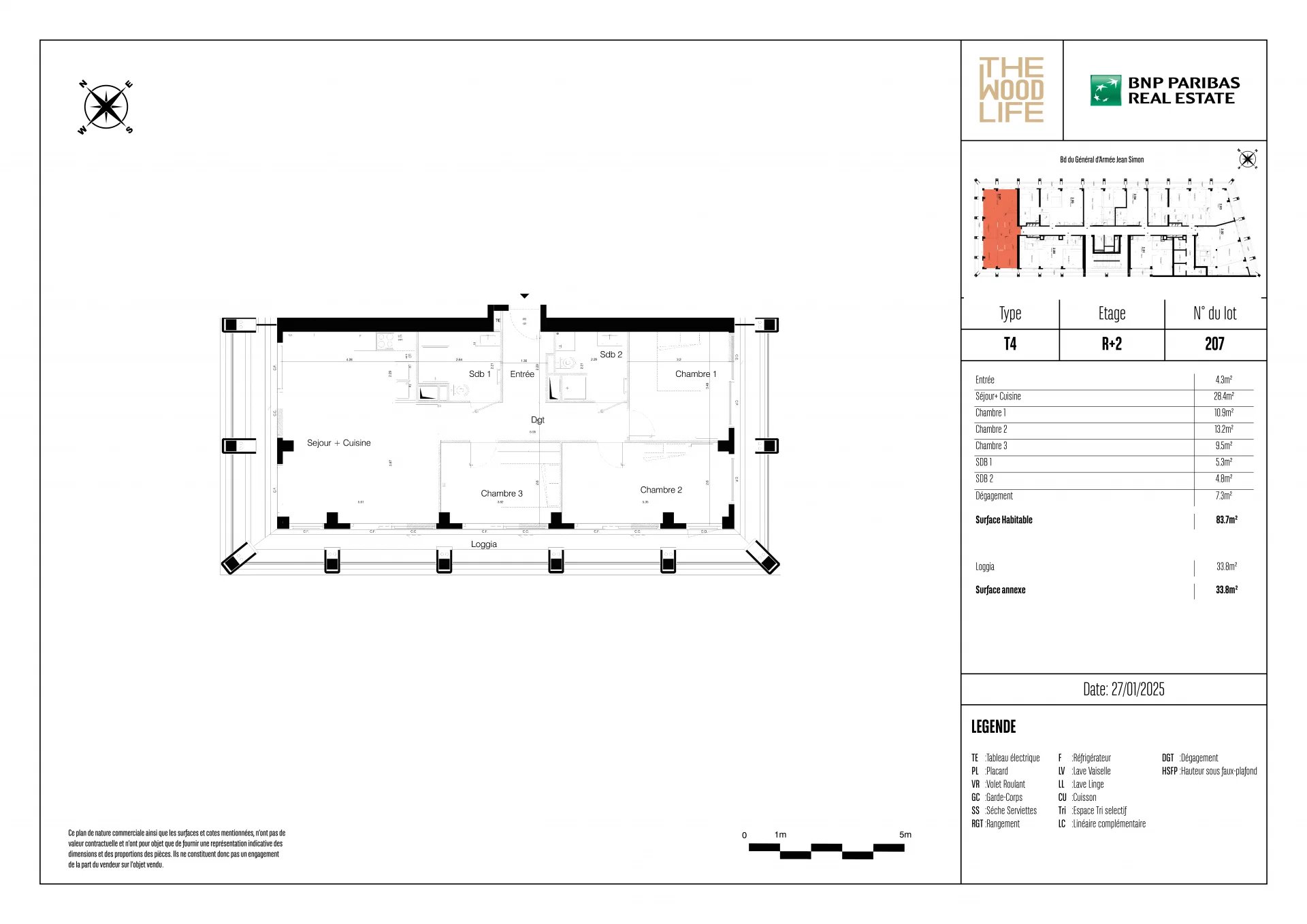 Appartement Paris 13ème 83.70 m² 4 pièces Appartement Paris 13ème 83.70 m² 86233763 8