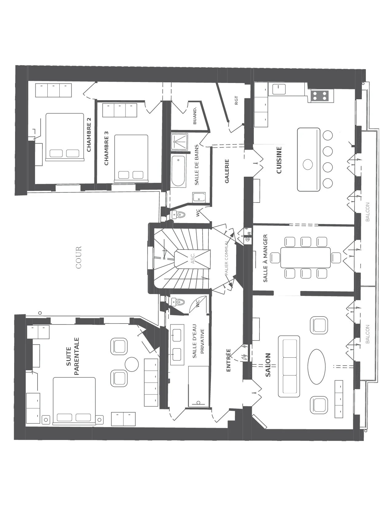 Appartement Paris 14ème 157.00 m² 6 pièces Appartement Paris 14ème 157.00 m² 87510261 6