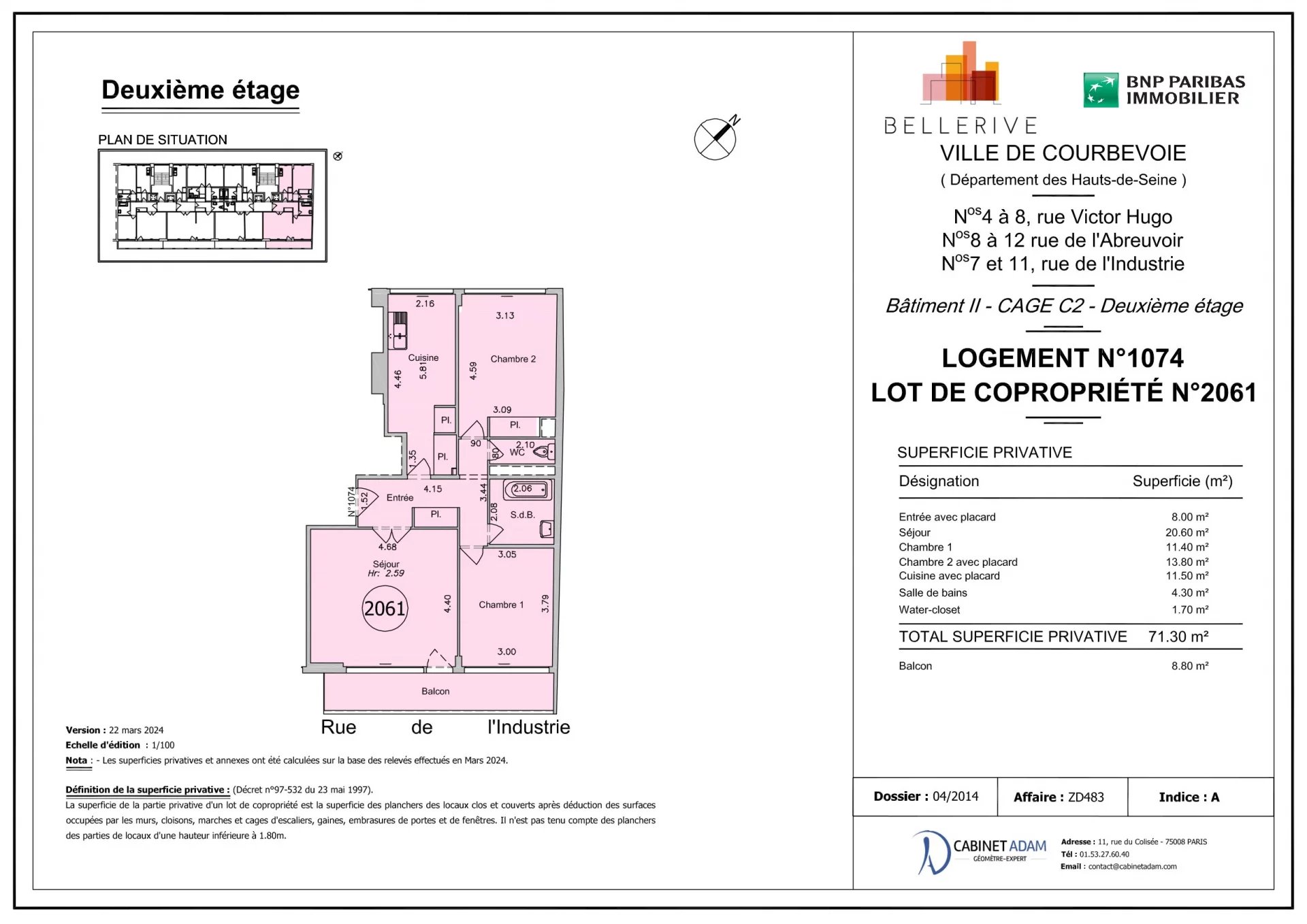 Appartement Courbevoie 71.30 m² 3 pièces Appartement Courbevoie 71.30 m² 86183198 9