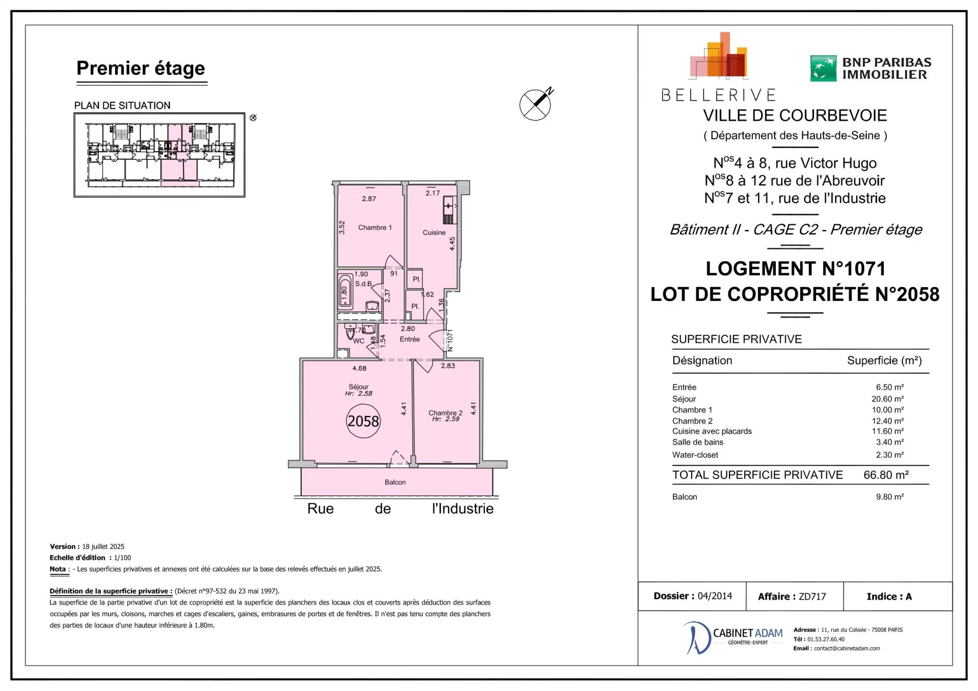 Appartement Courbevoie 66.80 m² 3 pièces Appartement Courbevoie 66.80 m² 86101235 12