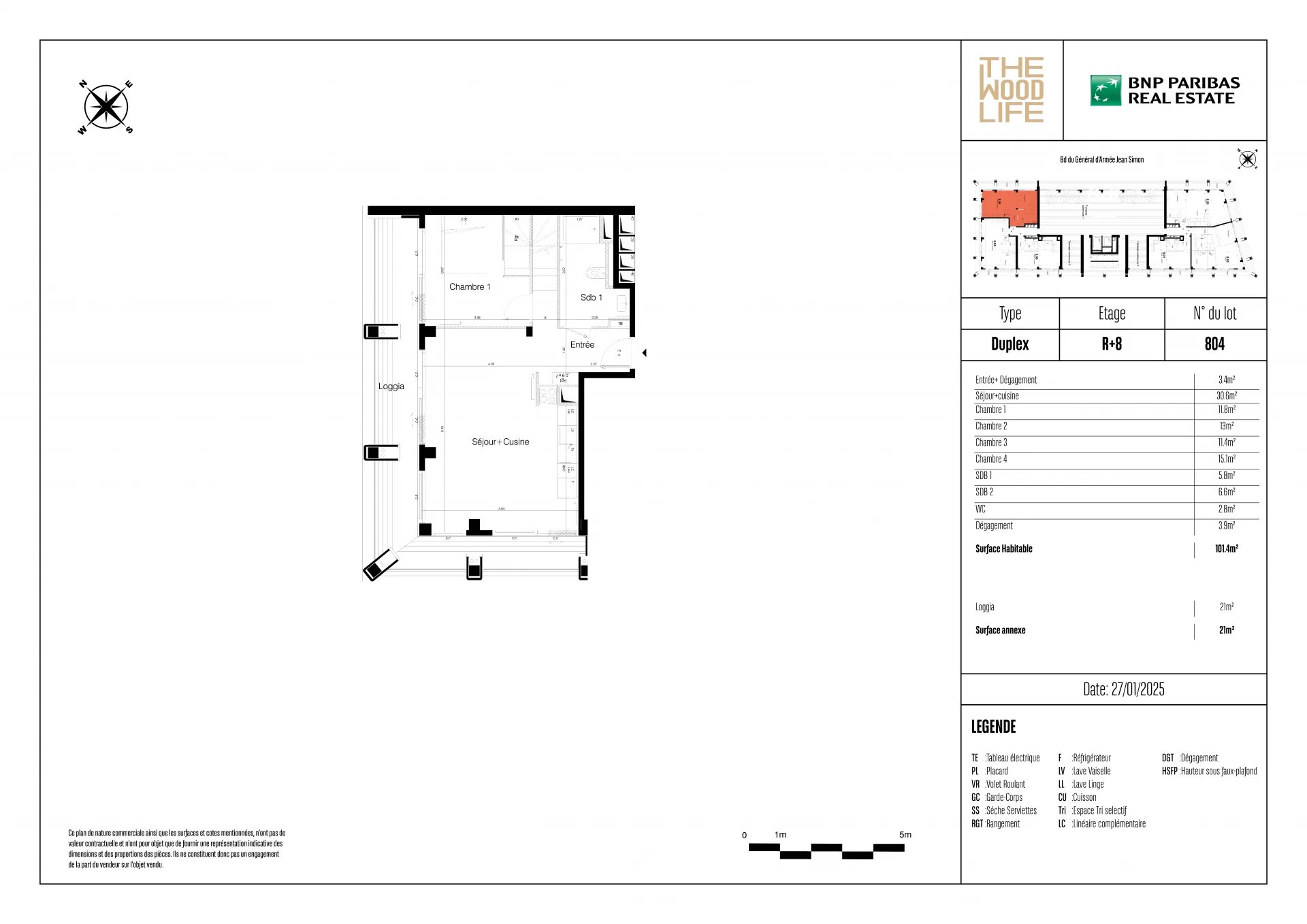 Appartement Paris 13ème 101.40 m² 5 pièces Appartement Paris 13ème 101.40 m² 86384475 4