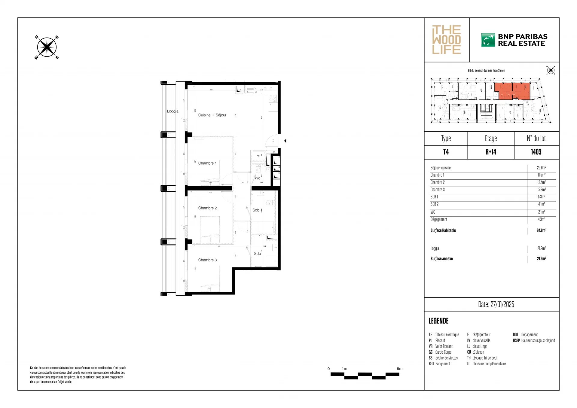 Appartement Paris 13ème 84.80 m² 4 pièces Appartement Paris 13ème 84.80 m² 86229854 1
