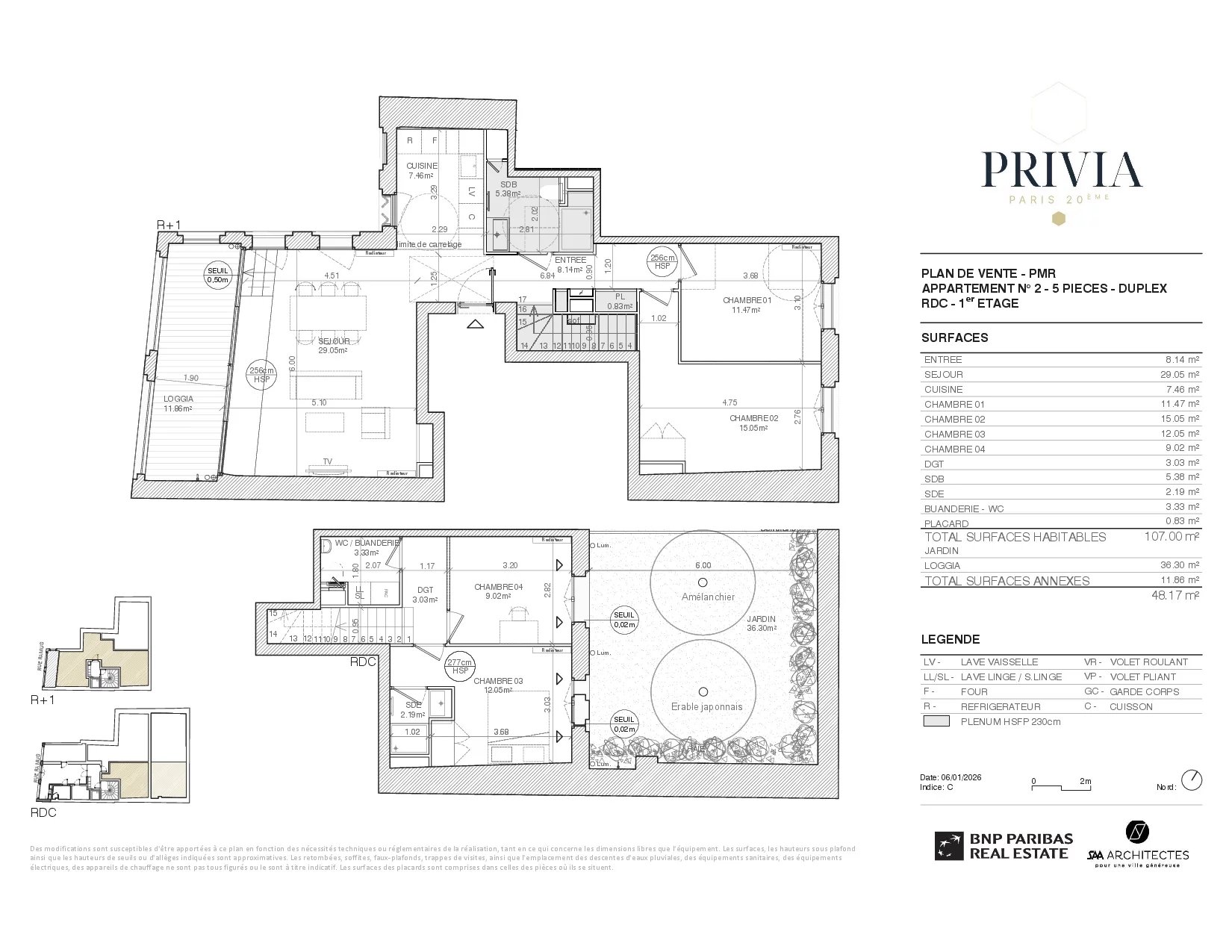 Appartement Paris 20ème 107.00 m² 5 pièces Appartement Paris 20ème 107.00 m² 86517383 6
